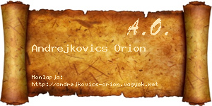 Andrejkovics Orion névjegykártya